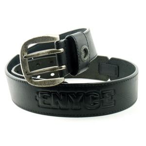 ENYCE JEANS CO. Sz. 35 Leather Belt Black Moto Style #B1111